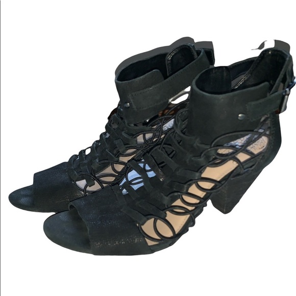 Vince Camuto Black Evel Caged Open Toe Sandal - Picture 2 of 5